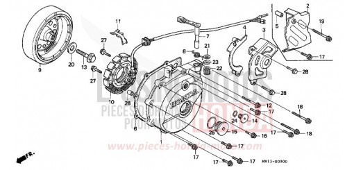 KURBELGEHAEUSEDECKEL, L. XR600RS de 1995